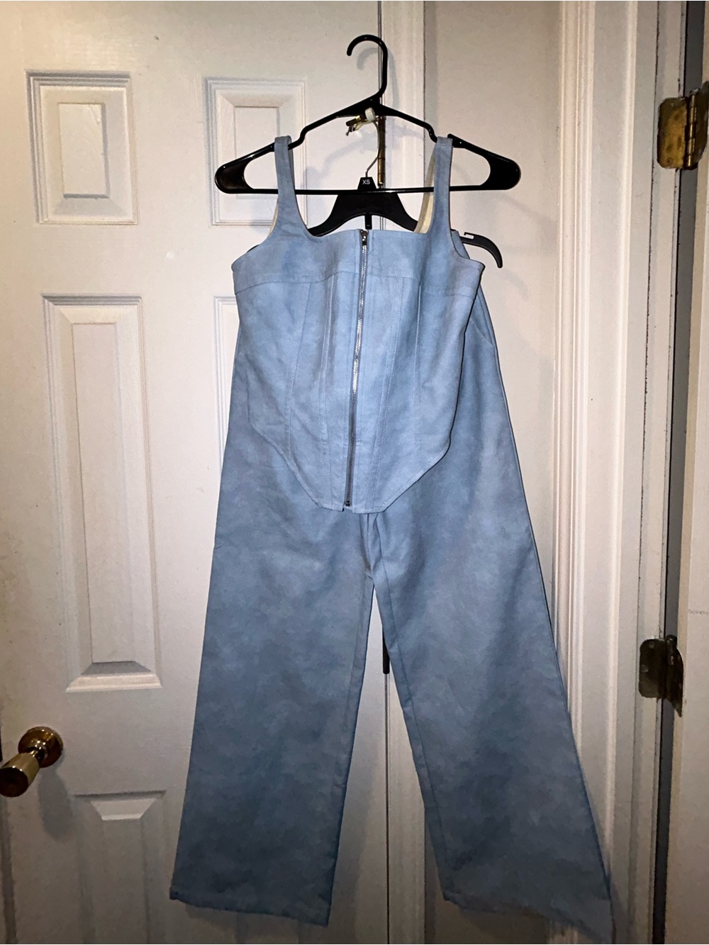 Light Blue Women's Wide-Leg Jumpsuit